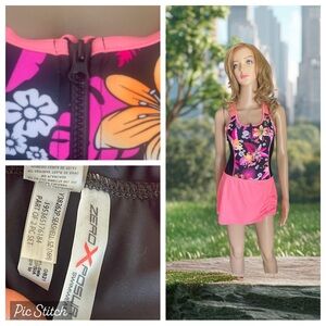New ZeroXposur Double Strap Swimsuit with Skirt in Regular size 16.5